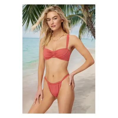 Trendyol Dusty Rose Bralet Gathered Bikini Top