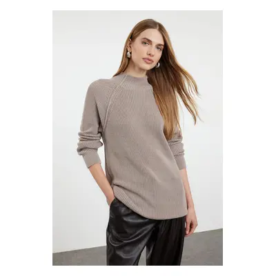 Trendyol Mink More Sustainable Wide Pattern Knitted Sweater