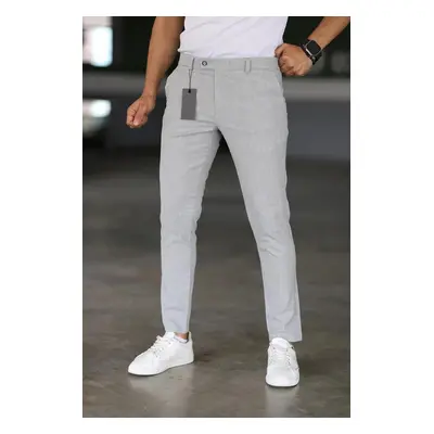 47676 Dewberry Italian Cut Elastic Fabric Mens Trousers-GREY