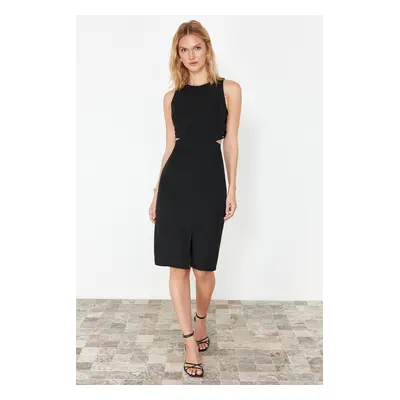 Trendyol Black Fitted Cut Out Detailed Sleeveless Midi Pencil Skirt Woven Dress