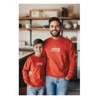 Trendyol Brick Boy Father-Son Printed Knitted Mini Me Sweatshirt