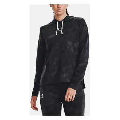 Under Armour Mikina Rival Terry Print Hoodie-BLK - Dámské