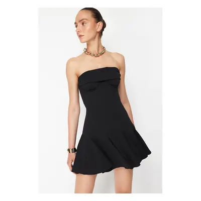 Trendyol X Zeynep Tosun Black Knitting Skirt Fly with Flywheel Stylish Evening Dress