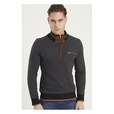 1039 DEWBERRY MEN'S SWEATSHIRT-PATTERNED ANTHRACITE