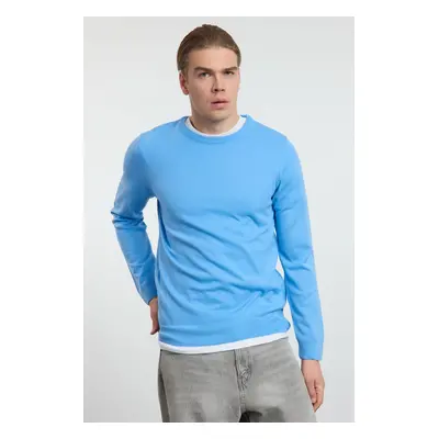 Trendyol Blue Slim Fit Crew Neck Plain Knitwear Sweater