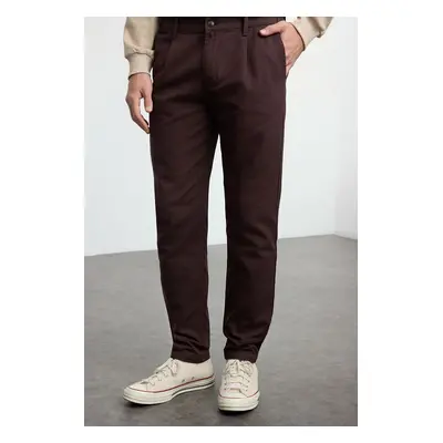 Trendyol Brown Pleated Detailed Elastic Waist Chino Trousers