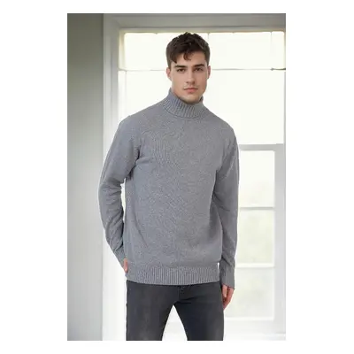 75046 Dewberry Turtleneck Mens Sweater-DARK GREY