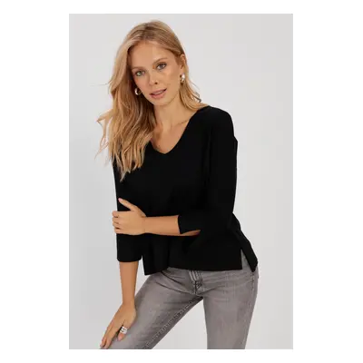 Cool & Sexy Women's Black V Neck Blouse