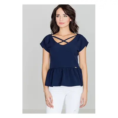 Lenitif Woman's Blouse K396 Navy Blue