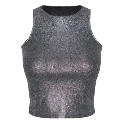 Trendyol Silver Shiny Glitter Knitted Bustier