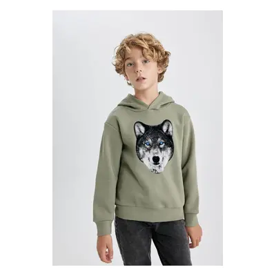 DEFACTO Boy's Thick Hooded Sweatshirt