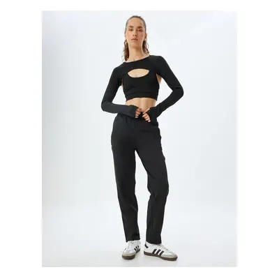 Koton High Waist Sweatpants Elastic Waist Pocket Interlock