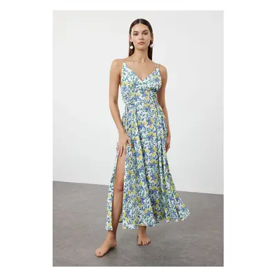 Trendyol Floral Maxi Woven Beach Dress