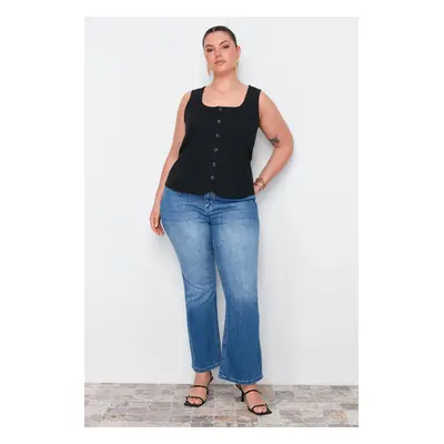 Trendyol Curve Black Square Neck Vest