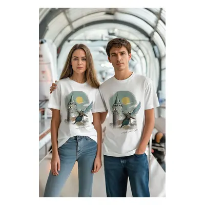 Trendyol White Unisex Hezarfen Ahmed Çelebi Printed Regular Cut T-shirt