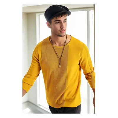 60226 Dewberry Knitwear Menswear Sweater-MUSTARD