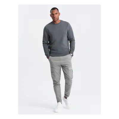 Ombre BASIC men's non-stretch cotton sweatshirt - graphite