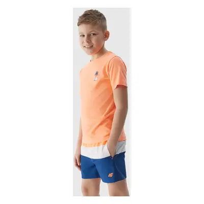 Chlapecké plážové šortky typu boardshorts 4F - oranžové