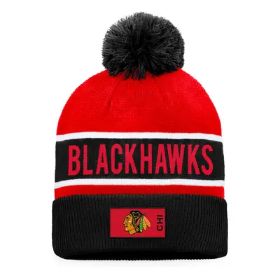 Zimní čepice Fanatics Authentic Pro Game & Train Cuffed Pom Knit Chicago Blackhawks