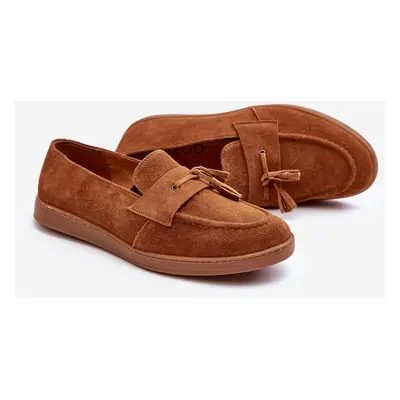 Mužské semišové loafers polobotky Zazoo hnědé