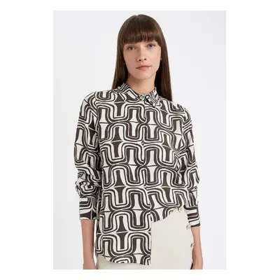 DEFACTO Regular Fit Patterned Long Sleeve Shirt