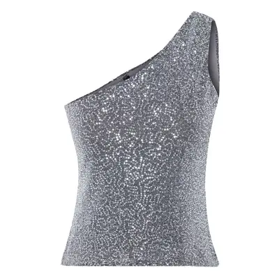 Trendyol Silver One Shoulder Knitted Sequin Blouse