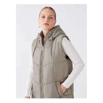 LC Waikiki Lcwk Women's Hooded Plain Puffer Vest