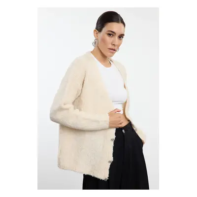 Trendyol Stone Soft Texture Knitted Cardigan