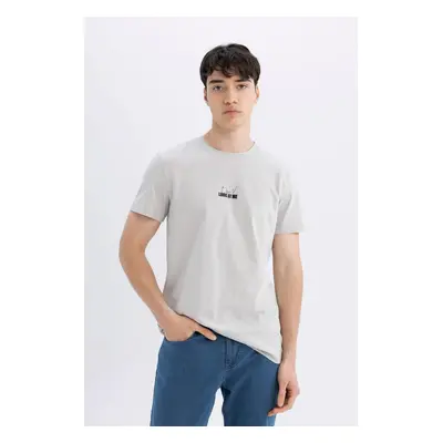 DEFACTO Slim Fit Crew Neck Printed Short Sleeve T-Shirt