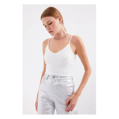 Bigdart Rope Strap Crop Top - White