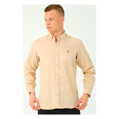 G674 DEWBERRY MEN'S SHIRT-BEIGE-2