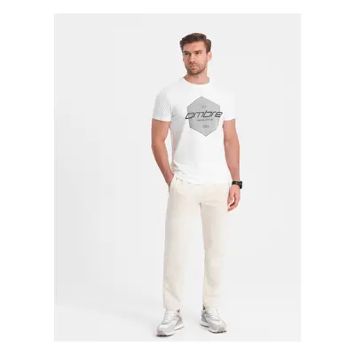 Ombre Men's sweatpants with unlined leg - cream