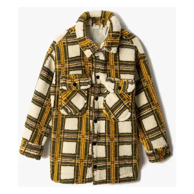 Koton Boys' Mustard Plaid Jacket