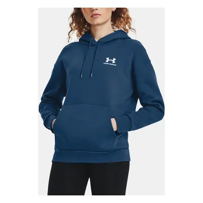 Under Armour Mikina Essential Fleece Hoodie-BLU - Dámské