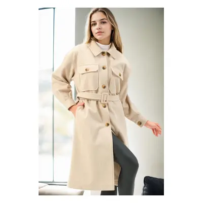 Z6777 DEWBERRY LADIES' COAT-STONE-1