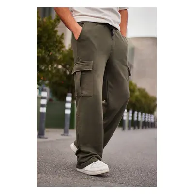 Trendyol Khaki Wide Leg/Wide Cut Cargo Pocket Sweatpants