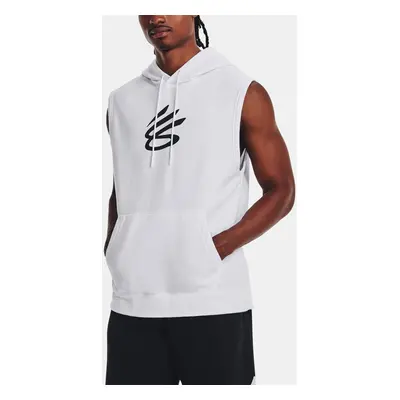 Under Armour Tílko Curry Fleece SLVLS Hoodie-WHT - Pánské