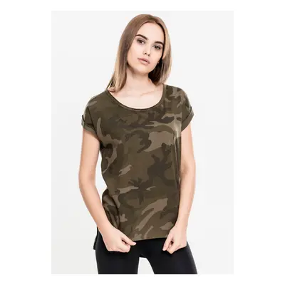 Dámské tričko Camo Back Shaped Olive camo