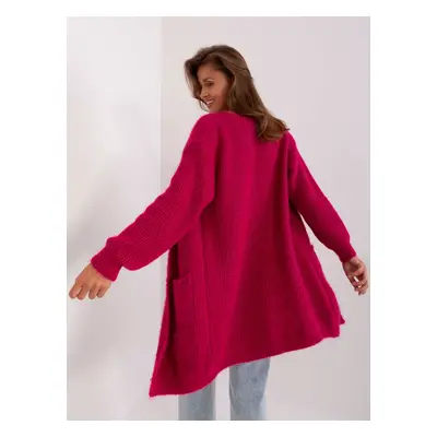 Dámský fuchsiový oversize cardigan