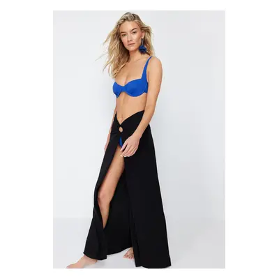 Trendyol Black Maxi Knit Cut Out/Window Beach Pareo