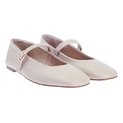 Trendyol Mink Real Leather Square Toe Women's Ballerinas