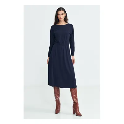 Nife Woman's Dress S259 Navy Blue