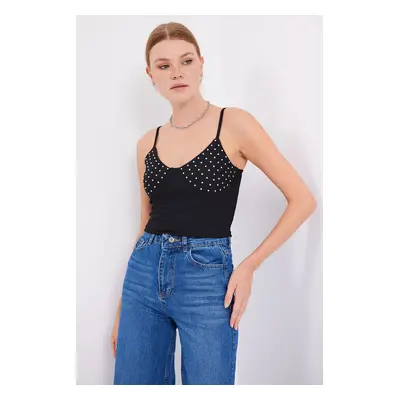 Bigdart Rope Strap Crop Top - Black