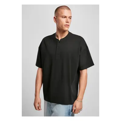 Oversized tričko Henley černé