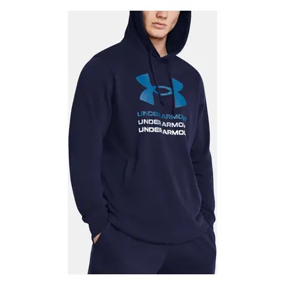 Under Armour Mikina UA Rival Terry Graphic Hood-BLU - Pánské