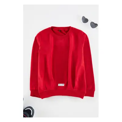 Trendyol Red Boy Plain Knitted Sweatshirt