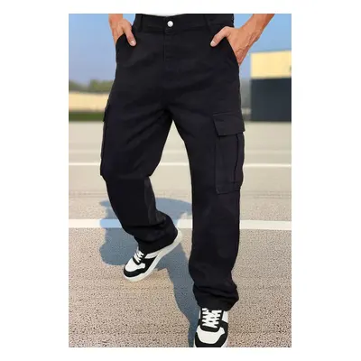 Trendyol Black Cargo Pocket Baggy Trousers