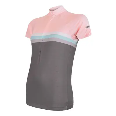 Dámský cyklistický dres Sensor Cyklo Summer Stripe Grey/Pink