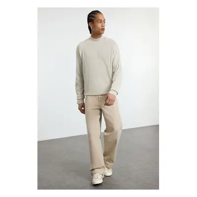 Trendyol Stone Slim Slim Fit Half Turtleneck Textured Knitwear Sweater