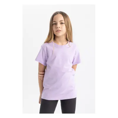 DEFACTO Girls Crew Neck Basic Short Sleeve T-Shirt